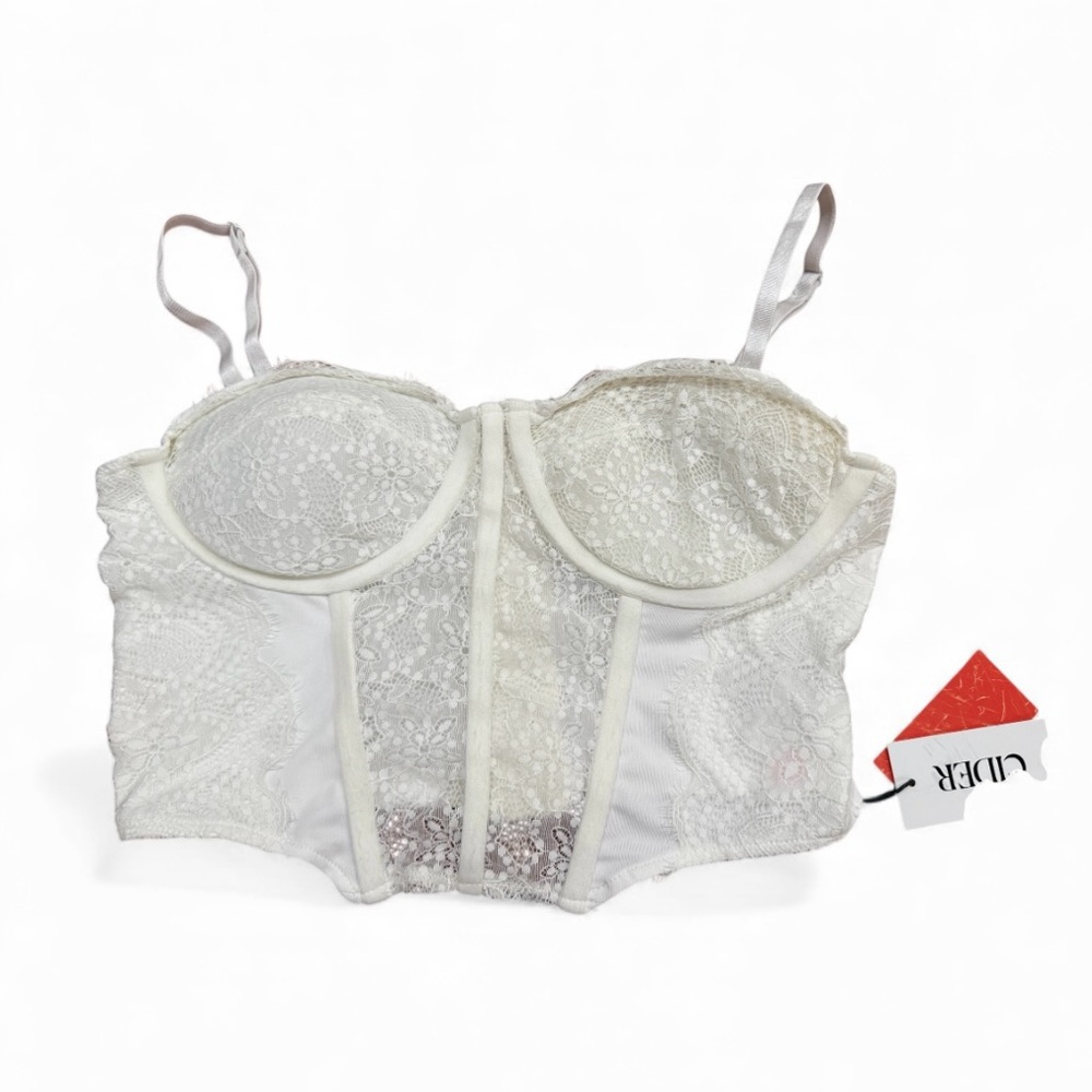 NWT! Cider Lace White Bustier Size Medium